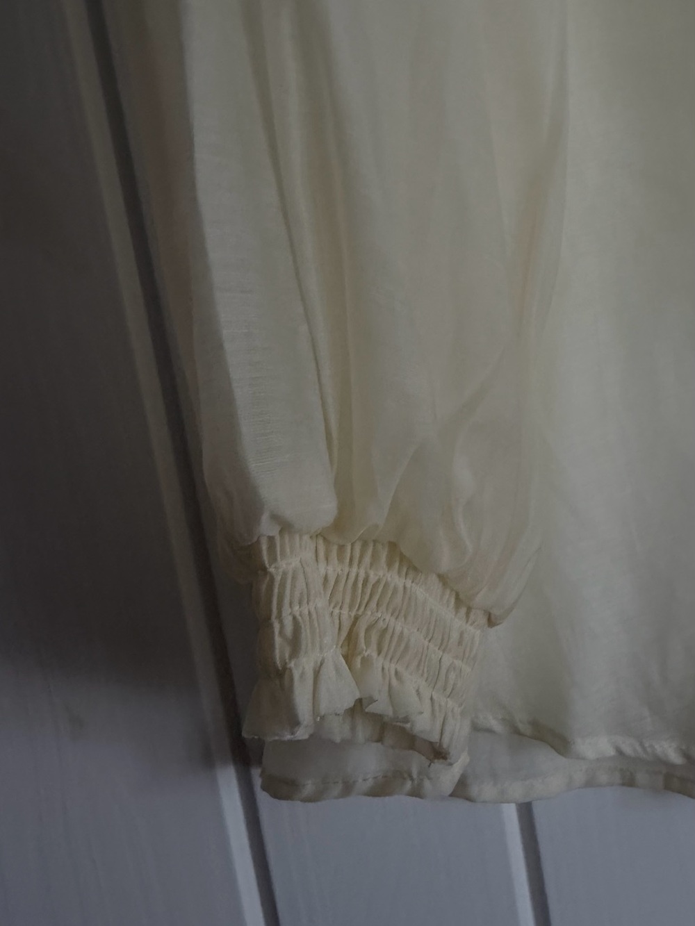 Zara Ivory Ruffle-Front Button Blouse - Picture 4 of 5